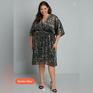 NWT ModCloth Dramatic Depths Velvet Dress Small Black Floral